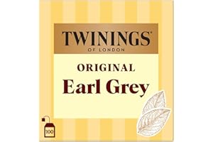 Twinings - Thé Noir Original Earl Grey - Aromatisé à la Bergamote - 100 Sachets - Intense et Délicat