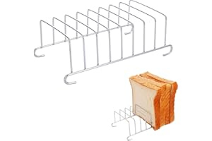 BommFu Rack per Toast in Acciaio Inox, 2 Pezzi, Porta tostapane a 8 fette, in Acciaio Inox, per friggitrice ad Aria Calda, Organizer per Cucina, ristoranti e Feste