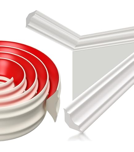 Flexibele sierlijsten, zelfklevende plafondlijsten, TPE driehoekige sierlijst, plafondlijst, wandlijst, wit, eindlijst, keukenwerkblad, voor wandranden, tegelranden, 4 m, 19 mm x 13 mm