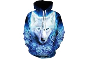 EUDOLAH Felpa Casuale Sportiva da Donna Ragazza con Cappuccio e Motivo 3D e Tasca a Marsupio