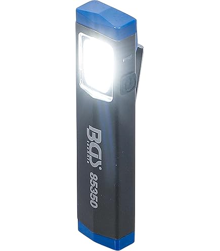 ANSMANN LED werklamp, oplaadbare LED zaklamp met magnetische voet, haak, oplaadbaar via USB, werkplaatslamp, werklamp tot 350lm en 7u lichtduur, werkplaats, auto