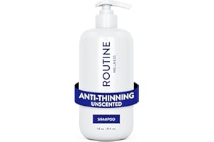 Routine Wellness Anti-Thinning Shampoo for Thinning Hair - Biotin DHT Blocker Women & Men - Color Safe Shampoo for Hair Loss & Healthy Growth - Unscented - 14oz