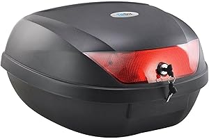 Tekbox Universal Motorcycle Helmet Top Box Luggage Storage For Motorbike Moped Back Rear Case (52L)