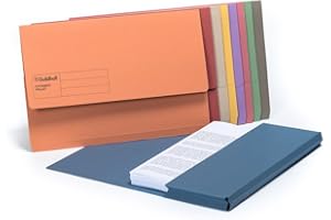 Exacompta Guildhall Document Wallets, 285gsm, Foolscap - Assorted Colours, Pack of 50