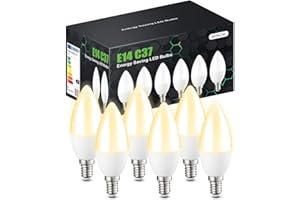 tuare E14 LED Light Bulb, 5W 400 Lumens E14 LED Light Bulb Warm White 3000K, 40W Equivalent E14 SES Small Edison Screw Light Bulb, CRI 80 E14 LED Candle Bulb, Non Dimmable - Pack of 6