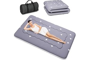 Kiseely Colchones para futones, Colchón futón japonés, Tatami Plegable, portátil, con Bolsa y Correa, para Dormitorio, colchón de Suelo Grueso, colchón Enrollable para Acampar (Gris IC5, 150X200cm)