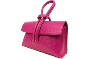 LeahWard Women's Leather Clutch Bag With Loop Handle, Cross Body Bag For Women