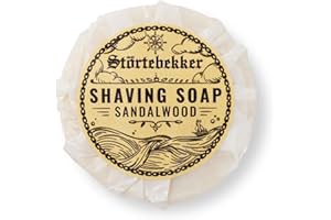 ‎STÖRTEBEKKER SHAVING ACCESSORIES Störtebekker® Premium Rasierseife Sandelholz 70g - Handgefertigte Seife für ergiebigen Rasierschaum - Perfekt für die Rasur mit Rasierhobel & Rasiermesser - Vegane Rasierseife Damen & Herren