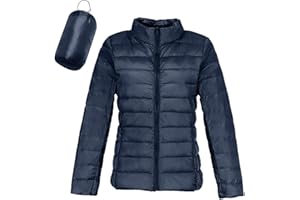 GENÉRICO Plumas Ligeros Mujer Chaqueta de Pluma Chaqueta Cálida Y Ligera de Plumas Para Mujer Chaqueta con Puños Acolchada Corta Plegable de Invierno Y Otoño Plumifero con Cremallera