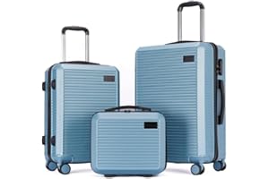 LÄTT HOME Lätt Travel Juego de 3 Maletas de Viaje, Maleta Mediana 65cm, Cabina 55cm y Neceser 33cm, Trolley con Doble Rueda Multidirección y Compartimentos, Cierre de Seguridad con Combinación Numérica