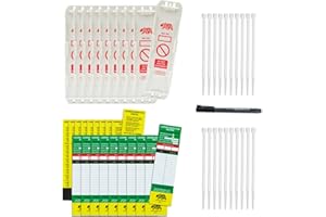 BearTOOLS® Ladder Tags | Weatherproof Inspection Record Kit | for Ladder Safety, All Step Sizes | Complete with Cable Ties (10 Holder, 20 Tags, Marker)