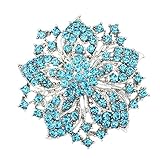 Sanwood Cluster Rhinestones Blossom Flower Crystal Brooches Pin