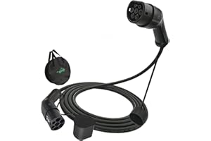Cable de Carga K.H.O.N.S. Tipo 2 para Coche eléctrico/Hybrid EV E-Car wallbox 11kW 5m 16A CA trifásica 230V Tipo 2 a Tipo 2 Resistente al Agua/Polvo Compatible con Todos los Modelos Tipo 2