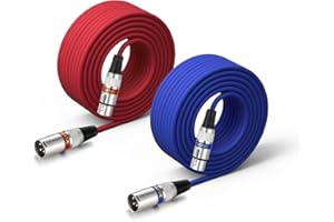 EBXYA XLR Cable 15M 2Pack Male to Female Balanced Microphone Lead Coloured DMX512 Patch Cables