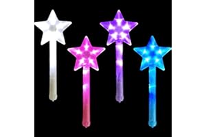 liuer 4PCS Bacchetta Magica Bambina,Bacchetta Magica Luminosa,Bacchetta Stella,Bacchetta Principessa,Accessori di Abbigliamento per Festa di Compleanno,Halloween o Festa di Natale