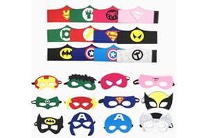 TOPWAYS® Máscaras de superhéroes pulseras ninos, artículos de fiesta Máscaras de superhéroes y disfraces cosplay Pulseras para niños de 3 años o más, perfectas para disfraz superheroes(12 sets)