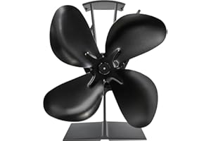 BIO ETHANOL FIRES ÖKO OKO Premium Heat Powered Stove Fan in Black