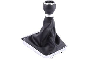 Keenso 6 Speed Car Gear Shift Knob Gaiter Gearstick Gaitor Boot Kit with Leather Dustproof Cover for V-W Pas-sat B6 2005-2012