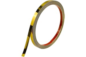 JSIWOTH Moulure Murale en Acier Inoxydable, Bande Décorative Métallique Autocollante Effet Miroir, Profil Flexible Peel and Stick pour Miroirs, Murs, Fenêtres & Meubles, 5m x 1cm Or brillant