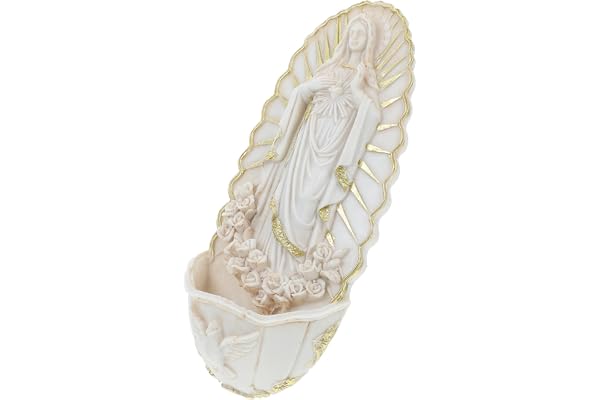 ibasenice Resin Holy Water Font Guadalupe Väggdekoration Lättviktsmaterial För Familjeingång Kyrkor Helig Med Respektfull Des