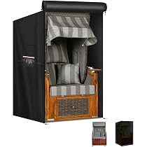 Timisea Beschermhoes Voor Strandstoelen - Winterbestendig - 120x90x155/140 Cm - Oxford-stof - Waterdicht, Scheurvast, Met Trekkoord - Inclusief Opbergtas - Geschikt Voor 3-5 Gestapelde Stoelen