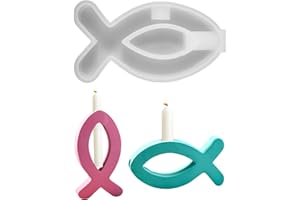 YARTEIM Silikonform Fisch Silikonform Kerzenhalter, Silikonformen Gießformen Kerzenhalter, DIY Gießformen Silikon Fisch Epoxidharz Form Silikon Gießform Kerzenhalter Gießform Fisch für Kommunion Deko Geschenk