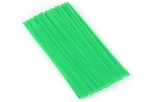 QIKAARA 100pcs Green Pipe Cleaners, 30cm x 6mm long Craft Pipe Cleaner, Pipe Cleaners Chenille Stems, Pipe Cleaner Chenille Wire Bending Plush, Cleaner Strips for DIY, Arts, Crafts Project, Decoration