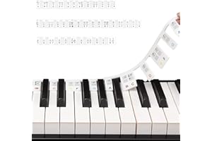 ACTIMED Guía De Notas De Piano Para Principiantes, Etiquetas De Notas De Teclado De Piano Extraíbles Para Aprender, 88 Teclas De Tamaño Completo, Etiquetas De Notas De Piano (Notas De Colores).