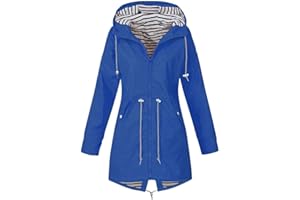 HIFI7 Veste Imperméable Femme Léger Veste de Pluie Longue pour Femme Manteau à Capuche Camping Randonnée Trench Parka