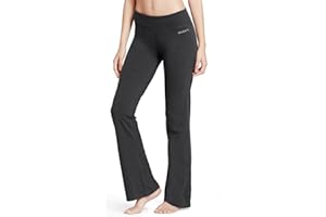 baleaf Pantalon de Yoga Bootcut avec Poches pour Femmes - Pantalon Sport Femme Fluide - Pantalons d'entraînement de contrôle du Ventre