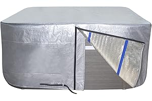 YUJHON Insulated Hot Tub Cover 170G Polyethylene Thermal Insulation Spa Cover Protector Waterproof Hot Tub Cover Replacement (95“x95"x35")