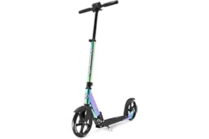 HyperMotion Hulajnoga dla Dzieci i Młodzieży, Miejska, Składana Hulajnoga z Podpórką, Duże Koła, Regulowana wysokość Kierownicy, Maks. Obciążenie do 100 kg, dla Dzieci pow. 8 Lat