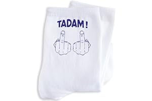 Luigi Collection Chaussettes Homme Femme Tadam Humour Message drôle. Idée Cadeau Original Ami Collègue Copain Copine Anniversaire Noël St Valentin.