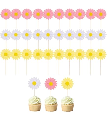 Decorazioni Torta Margherita - 31 Pezzi Cake Toppers Compleanno Matrimonio - Foto 9