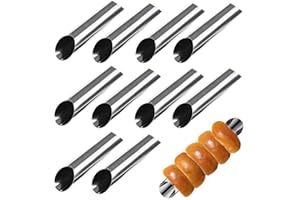 FantasyDay Antiaderente Cannoli Stampi, 10 pezzi Acciaio Inossidabile Coni per Croissant Stampi Pasticceria Crema Horn Torta Pane Mold - Cannoli Form tubi, Cream roll Mold, Formine per Biscotti