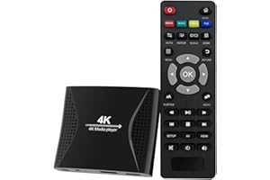 ZUMKUNM 4K Ultra-HD Digital Media Player for USB Drives and MicroSD Cards with 4K HDMI and Analogy AV, Digital Signage,Automatic Playback,Resume and Looping Capability,H.265 Videos Music Photos...