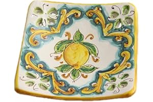 ILAB Svuotatasche in ceramica decorata a mano da ceramisti siciliani di Santo Stefano di Camastra limoni art 21