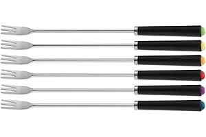 kela Set de fourchettes à fondue 6 pièces MORENA, brochettes à fondue au fromage 25 cm, fourchettes en acier inoxydable avec repères de couleur, fourchette à fondue à la viande