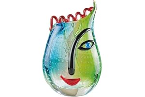 GILDE GLAS art Wazon twarz - rzeźba i obiekt dekoracyjny ręcznie wykonany - wys. 28 cm