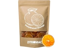 ZITROMAC SOLUCIONES CITRICAS 100gr Tranches d'Oranges Séchées sans Sucres Sjoutés, sans Additifs pour Cocktail, Décoration, Confiserie, Noël, Boissons - Fruits Séchés, Rondelle d’ Orange déshydratée Naturelle Qualité Premium