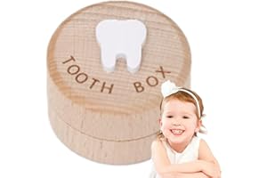 Fulenyi Tooth Fairy Box,Wooden Baby Keepsake Box for Tooth - Keepsake for Boy or Girl, Teeth Container for Birthday Baby Shower, Tooth Saver