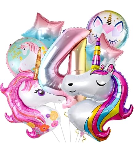 Unicorn Number 4 Birthday Candle - Pink Magical Cake Topper For Girls Parties