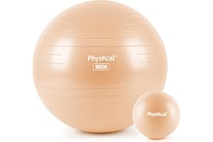 PhysKcal Pallina da Ginnastica 55-85 cm e 23 cm Set di Palline da Pilates, Anti-Scoppio, Antiscivolo, Pallina per Equilibrio, Fitball Gravidanza - Migliora Stabilità, Equilibrio e Postura