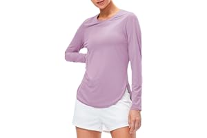 JTSONN Camiseta de Manga Larga para Mujer Protección Solar UPF 50+ Camiseta Manga Larga Deporte Mujer Protección UV para Yoga Pilato Gimnasio Correr