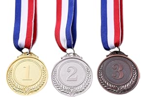 MenYiYDS medaglie bambini medaglie Premio in Metallo con Nastro per Collo, medaglie in metallo per collo per gare stile olimpico per Festa, Concorso di Dibattito, Ricompensa, Regalo 3 Pezzi