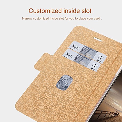 TopAce High Quality PU Cuero Funda Flip Cover Caso para Huawei Mate 9  Negro 