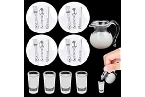 MELEAGER Accesorios para Casa de Muñecas en Miniatura, Cubiertos y Platos en Miniatura, 21 Piezas Cocina en Miniatura Set, Mini Taza de Leche, Jarra de Leche en Miniatura, 1/12 Decoración De Casa De Muñecas