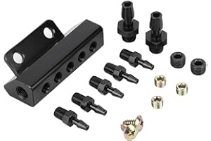 Vacuum Block, Dioche 5 Port Car Vacuum Block Intake Manifold Fuel Gas Wastegate Turbo Boost