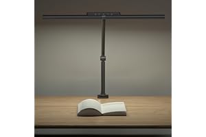 OOWOLF LED Desk Lamp,24W Double Head Desk Light Bar,1200LM Dimmable Daylight Desk Light with Clamp for Study, Full Spectrum Task Lamp,Super Wide Eye-Caring Lamp with Memory Function for Study