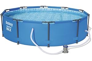 ‎BESTWAY Bestway Steel Pro MAX, Frame Pool rund mit Stahlrahmen und Filterpumpe, 305 x 76 cm
